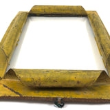 Gorgeous Yellow Painted Sculptural Tin Frame, with Glass