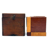Excellent Antique Modernist (Very Froebel-esque) Handmade Wooden Boxed Cube Puzzle