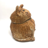 Super Folky (and Just Super) Clay Cat Jar with Ill Fitting Head