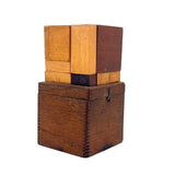 Excellent Antique Modernist (Very Froebel-esque) Handmade Wooden Boxed Cube Puzzle