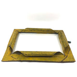 Gorgeous Yellow Painted Sculptural Tin Frame, with Glass
