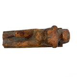 Between Modernist and Folk, Visceral Old Carved Reclining Nude on (and of) Slab