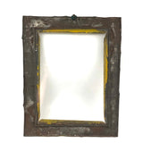 Gorgeous Yellow Painted Sculptural Tin Frame, with Glass
