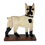Great Old Scrap Wood Dog with Blackest Black, Nice Mend, and Excellent Backside