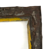 Gorgeous Yellow Painted Sculptural Tin Frame, with Glass