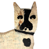 Great Old Scrap Wood Dog with Blackest Black, Nice Mend, and Excellent Backside