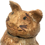 Super Folky (and Just Super) Clay Cat Jar with Ill Fitting Head