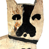 Great Old Scrap Wood Dog with Blackest Black, Nice Mend, and Excellent Backside