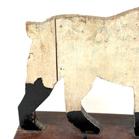 Great Old Scrap Wood Dog with Blackest Black, Nice Mend, and Excellent Backside