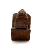 Between Modernist and Folk, Visceral Old Carved Reclining Nude on (and of) Slab