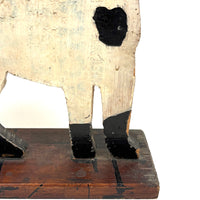 Great Old Scrap Wood Dog with Blackest Black, Nice Mend, and Excellent Backside