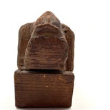 Between Modernist and Folk, Visceral Old Carved Reclining Nude on (and of) Slab
