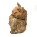 Super Folky (and Just Super) Clay Cat Jar with Ill Fitting Head