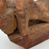 Between Modernist and Folk, Visceral Old Carved Reclining Nude on (and of) Slab