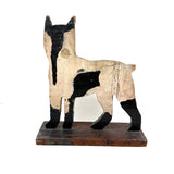 Great Old Scrap Wood Dog with Blackest Black, Nice Mend, and Excellent Backside