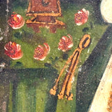 St. Rose of Lima with Cross, Lovely Small Antique Retablo on Tin
