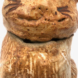 Super Folky (and Just Super) Clay Cat Jar with Ill Fitting Head