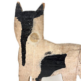 Great Old Scrap Wood Dog with Blackest Black, Nice Mend, and Excellent Backside