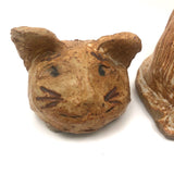 Super Folky (and Just Super) Clay Cat Jar with Ill Fitting Head