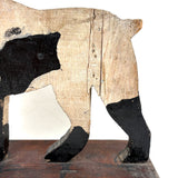 Great Old Scrap Wood Dog with Blackest Black, Nice Mend, and Excellent Backside