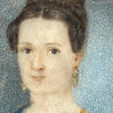 Regal Woman in Empire Dress and Jewels, Lovely Georgian Portrait Miniature on Bone
