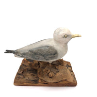 SOLD Excellent 1971 Signed Folk Art Seagull on Driftwood Base