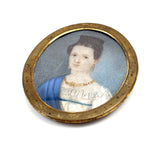 Regal Woman in Empire Dress and Jewels, Lovely Georgian Portrait Miniature on Bone