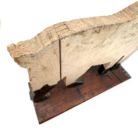 Great Old Scrap Wood Dog with Blackest Black, Nice Mend, and Excellent Backside