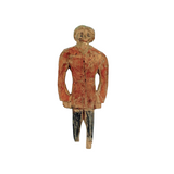Perfectly Primitive Tiny Old Carving of Figure in Orange and Blue