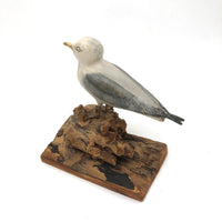 SOLD Excellent 1971 Signed Folk Art Seagull on Driftwood Base