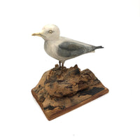 SOLD Excellent 1971 Signed Folk Art Seagull on Driftwood Base
