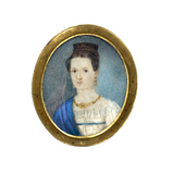 Regal Woman in Empire Dress and Jewels, Lovely Georgian Portrait Miniature on Bone