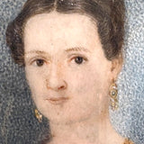 Regal Woman in Empire Dress and Jewels, Lovely Georgian Portrait Miniature on Bone