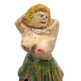 Fabulous Big Blonde Bare Chested Folk Art Hula Dancer