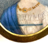 Regal Woman in Empire Dress and Jewels, Lovely Georgian Portrait Miniature on Bone