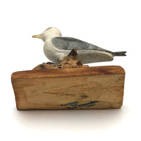 SOLD Excellent 1971 Signed Folk Art Seagull on Driftwood Base