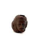 Open Mouth, Waves of Hair, c. 1930s-40s Folk Carved Pipe Bowl with Woman's Face