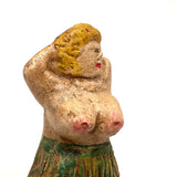 Fabulous Big Blonde Bare Chested Folk Art Hula Dancer