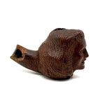 Open Mouth, Waves of Hair, c. 1930s-40s Folk Carved Pipe Bowl with Woman's Face