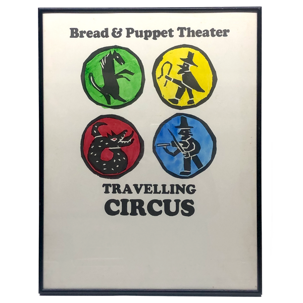 C. 1970s Vintage Framed Four Color Bread and Puppet Theatre Poster