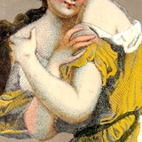 Young Woman in Gold with Butterfly, Verre Eglomise Miniature, c. 1830s