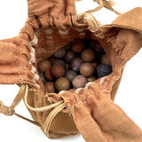 SOLD Charming Antique Hand-sewn Bunny Bag with Inked Face and Clay Marbles