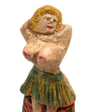 Fabulous Big Blonde Bare Chested Folk Art Hula Dancer