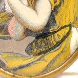 Young Woman in Gold with Butterfly, Verre Eglomise Miniature, c. 1830s