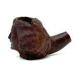Open Mouth, Waves of Hair, c. 1930s-40s Folk Carved Pipe Bowl with Woman's Face