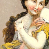 Young Woman in Gold with Butterfly, Verre Eglomise Miniature, c. 1830s