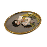 Young Woman in Gold with Butterfly, Verre Eglomise Miniature, c. 1830s