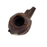 Open Mouth, Waves of Hair, c. 1930s-40s Folk Carved Pipe Bowl with Woman's Face