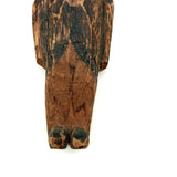 Wonderful Small Antique Carved Pine Man with Excellent Straight-lipped Face
