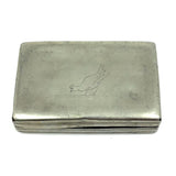Very Sweet Georgian Silver Snuff Box with Delicately Engraved Hen